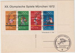 6314 JO OLYMPIC GAMES JEAUX OLYMPIQUES 1972 MUNICH MUNCHEN Bloc Feuillet Canoe Basket Ball Disque - Covers & Documents