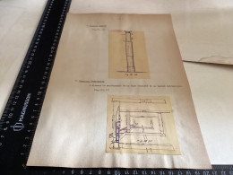 Ancien Dessin De Barrage,  Plan Et Dessin Technique, Barrage  Dessin Main 1950  étançon - Publieke Werken