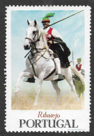 Portugal Grand Vignette Touristique Campino Do Ribatejo Cheval Chevalière Ribatejo Cowboy Horse Cinderella Poster Stamp - Emissions Locales