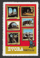 Portugal Grand Vignette Touristique Évora Alentejo Site UNESCO Cinderella Poster Stamp - Emissions Locales