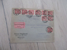 Lettre Allemagne Inflation 9 TP Anciens  Pour Zurich Suisse 1924 Durch Gilboten Exprès - Covers & Documents