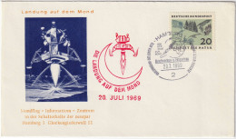 ALLEMAGNE / GERMANY - 1969 Mi.592 On July 20 Moon Landing Commemoration Cover - Lettres & Documents