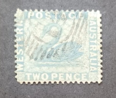 WESTERN AUSTRALIA 1861 SWAN CAT GIBBONS N 37 PERF 13 3/4 - Used Stamps