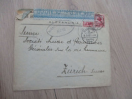 Lettre Egypte 2  TP Anciens  Pour Zurich Suisse 1919 En Censure - 1915-1921 British Protectorate