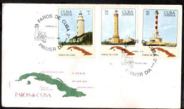 CUBA 1981 Lighthouse ,Leuchtturm,Phares,Habana,Map,Architecture 3v On FDC (**) - Covers & Documents