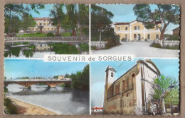 CPSM 84 - SORGUES - SOUVENIR De - TB CP Multivue Dont Jardin , Gare , Pont Sur L'Ouvèze , Eglise - Sorgues