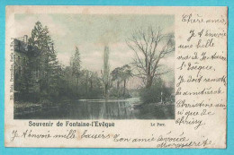 * Fontaine L'Eveque (Hainaut - La Wallonie) * (Ed Nels, Série 5, Nr 1) Le Parc, étang, Lac, Park, Animée, Unique, Old - Fontaine-l'Evêque