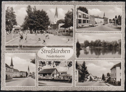 D-94342 Straßkirchen - Niederbayern - Alte Ansichten - Freibad - Schwimmbad - TEXACO Tankstelle - Nice Stamp - Straubing