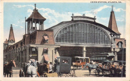 ETATS-UNIS - Atlanta - Union Station - Animée - Carrosse - Carte Postale Ancienne - Autres & Non Classés