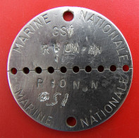 Plaque D'Identite Marine Nationale Attribuee 4eme RCS FAR - Navy