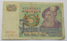 Zweden 5 Kronor 1977 - Suède