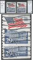 USA 1992 Flag Over White House C.29 COIL Used SC.# 2609 Nice Variety Plate #4 Modified  !!! - Rollen (Plaatnummers)