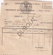 Chemin De Fer/Trein - Reçu Transport De Marchandises De Tirlemont à Jette - ±1840 (V2344) - 1800 – 1899