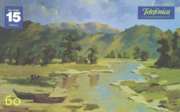 Brazil:Brasil:Used Phonecard, Telefonica, 60 Units, Painting, River, 2002 - Brasilien