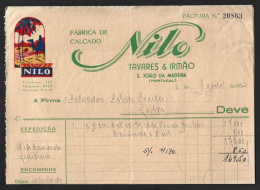Nilo River. Camel. Desert. Footwear Factory Invoice From 1954. Nilo Footwear Brand. Nilo-Fluss. Kamel. Wüste. Rechnung D - Portugal