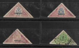 British India 1902 Bhopal State ,Feudatory ,Princely State,Fish Triangular Odd Unusual Shaped,Set Used (**) Inde Indien - Bhopal