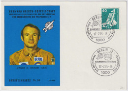 ALLEMAGNE / GERMANY - 1975 Mi.850 40pf Spacelab On Card From The BERLIN RAUMFAHRTAUSSTELLUNG (Bausteinkarte Nr.99) - Lettres & Documents