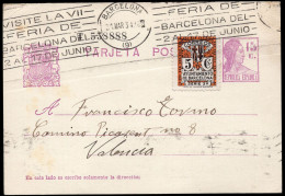 Barcelona - Edi O EP 69 + Barna - Entero Postal Mat Rodillo "Barcelona 31/3/34 - Visite VII Feria De Barcelona" - 1931-....