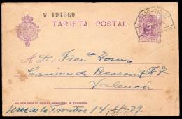 España - Ambulante - Edi O EP 57 - Entero Postal Fechado En Jerez Mat "Amb. Exprés 12/5/29 - 2 - Cádiz - Sevilla" - 1850-1931