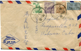 CHINE LETTRE PAR AVION DEPART ? 54-9-4 POUR CUBA - Cartas & Documentos