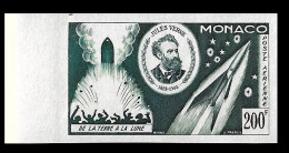 Monaco Poste Aérienne N°60** Non Dentelé, Essai De Couleur Bord De Feuille. Jules Verne .RARE. - Variedades Y Curiosidades