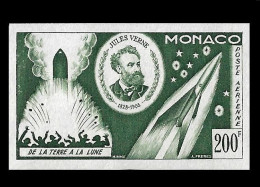 Monaco Poste Aérienne N°60** Non Dentelé, Essai De Couleur. Jules Verne .RARE. - Variedades Y Curiosidades