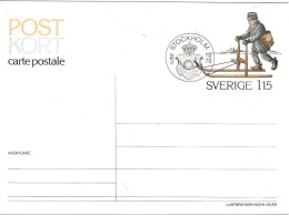 Sweden  1978 Post Card   With Kick Sledge  - Sparkstøtting, Cancelled 8.3.1978 - Storia Postale