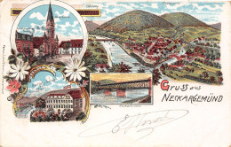 Allemagne - Gruss Aus NECKARGEMÜND - Gasthof U. Pension Zur Pfalz + Brücke + Kirche - Précurseur Voyagé 1904 (2 Scans) - Neckargemuend