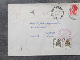 1985 Lettre Taxé 4 Frs Oblitération Rouge - 1960-.... Gebraucht