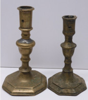 -2 BOUGEOIRS BRONZE LOUIS XIV Avec Usures & Défauts JUS De GRENIER  E - Candelabri E Candelieri