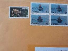Canada Block 1984 Feline Cougar Pope Visit Vaticano Route Map - Histoire Postale