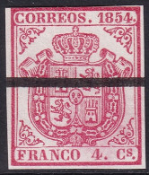 Spain 1854 Sc 25a Espana Ed 32Ma Specimen (muestra) MNGAI(*) - Unused Stamps