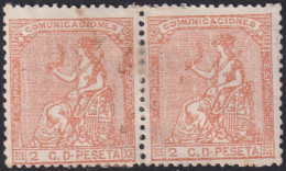 Spain 1873 Sc 191 Espana Ed 131 Pair Used Light Cancel - Gebruikt