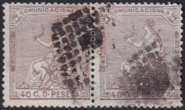 Spain 1873 Sc 196 Espana Ed 136 Pair Used Rombo De Puntos Cancel - Usati