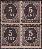 Spain 1898 Sc MR23 Espana Ed 236 War Tax Block MNH** Toned - Kriegssteuermarken