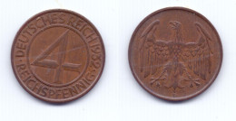 Germany 4 Reichepfennig 1932 D - 4 Reichspfennig