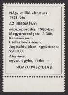 Anti Abortion Trianon Propaganda Transylvania Yugoslavia Romania 1982 CINDERELLA LABEL Exile CANADA Mosdóssy Hungary - Siebenbürgen (Transsylvanien)