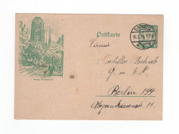 1926 Danzig 10 Pfg Ganzsache Bildpostkarte Marienkirche P38 I/03 Gest. Danzig 1 Nach Berlin - Postwaardestukken