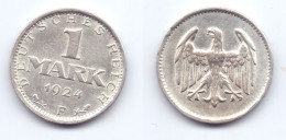 Germany 1 Mark 1924 F - 1 Mark & 1 Reichsmark