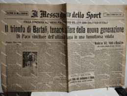 Italy Italia IL MESSAGGERO DELLO SPORT 1936 Giro D'Italia Trionfo Gino Bartali - Deportes