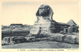 EGYPTE - Le Sphinx De Giseh Et La Pyramide De Chephren - Carte Postale Ancienne - Guiza