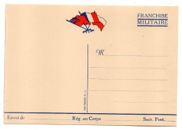 Franchise Militaire --Carte Postale NEUVE -- ( Drapeaux ) - 2. Weltkrieg 1939-1945