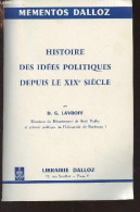 Histoire Des Idées Politiques Depuis Le XIXe Siècle - "Mémentos Dalloz" - Lavroff D.G. - 1972 - Politica