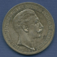 Preußen 3 Mark 1911 A, Kaiser Wilhelm II., J 103 Vz (m6024) - 2, 3 & 5 Mark Argento