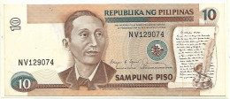 PHILIPPINES   10 Piso  €169b ,Lettre Manuscrite,  Aquino & Fernandez  Pr. Neuf - Filipinas