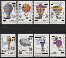 Congo**1994 BALLONS-SURCHARGES DOUBLES RENVERSEES-DUBBELE OMGEKEERDE OPDRUK-Cat 160€-ocb 1457/64 - Ungebraucht