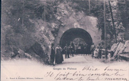 Undervelier JU, Gorges Du Pichoux, Militaires à Cheval Et Civils (25.8.1901) - Undervelier