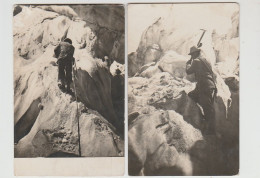N. 2 FOTO/CARTOLINE FORMATO PICCOLO NON VIAGGIATE SPORT SCALATORE ALPINISMO ARRAMPICATORE - Bergsteigen