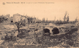 Ruines De DIXMUDE - 1914-18 - Le Pont Et Le Canal D'Handzaeme.  Vue Panoramique. - Diksmuide