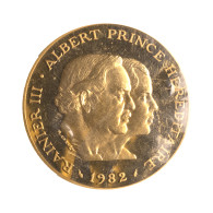 Monaco-100 Francs Or Piéfort Rainier III Et Albert 1982 Paris - Uncirculated